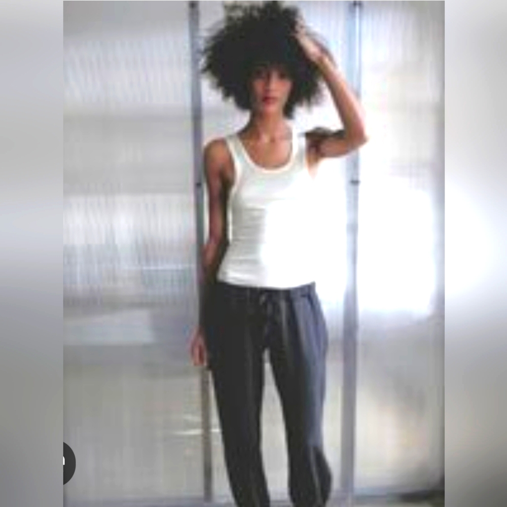 NWOT MAGGIE WARD Black Silk Joggers